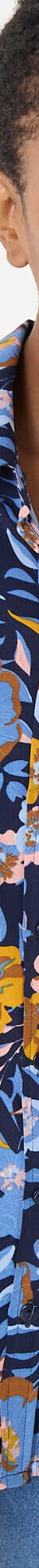 Chemisier boutonné imprimé fleurs (bleu / curry) Chemisier boutonné imprimé fleurs (bleu / curry)